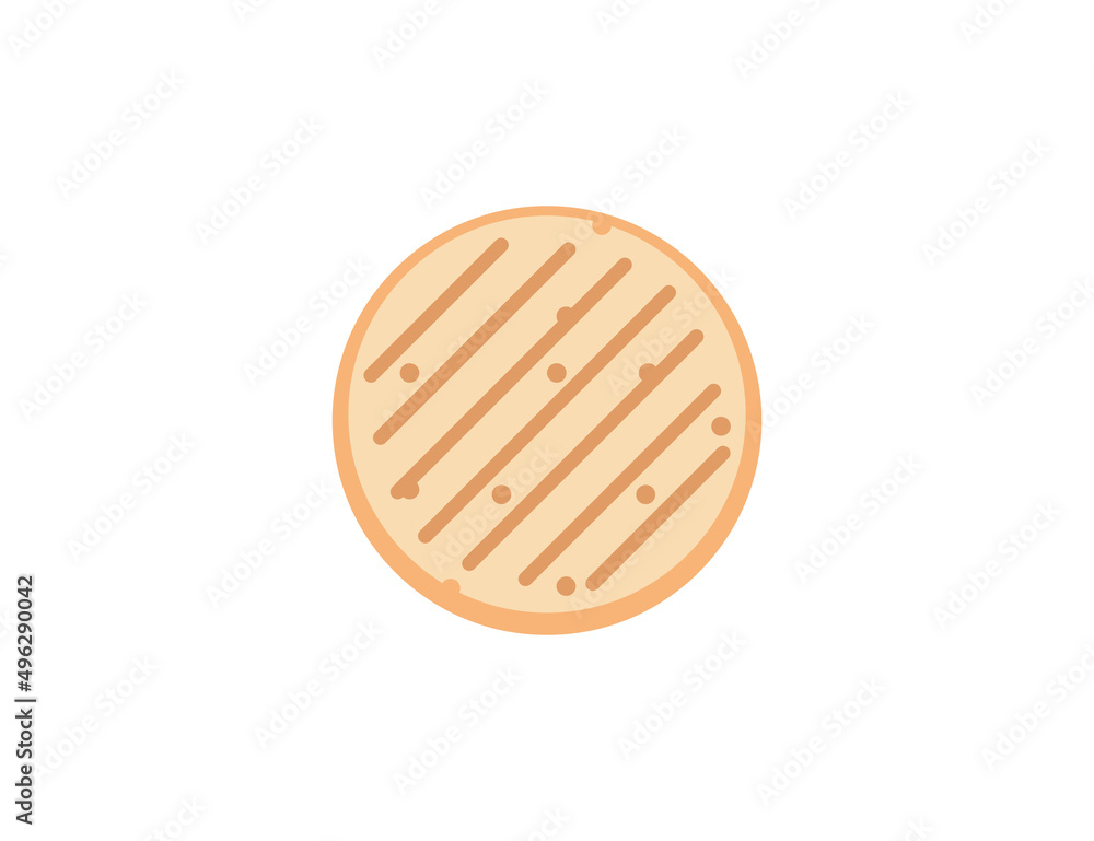 Flatbread vector flat emoticon. Isolated Flatbread emoji illustration