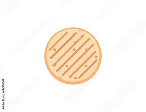 Flatbread vector flat emoticon. Isolated Flatbread emoji illustration. Flatbread icon