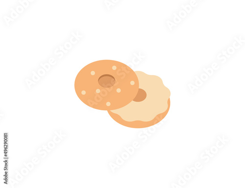 Bagel vector flat emoticon. Isolated Bagel emoji illustration. Bagel icon