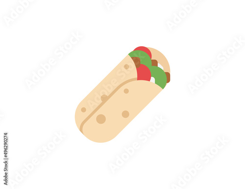 Burrito vector flat emoticon. Isolated Burrito emoji illustration. Burrito icon
