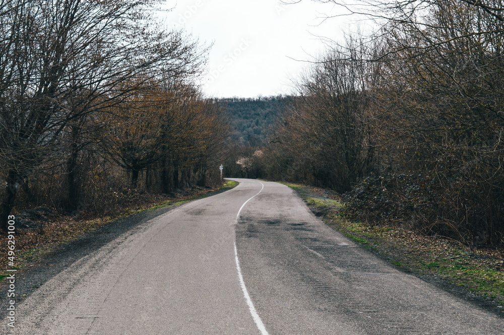 Fototapeta premium Road with mountain view