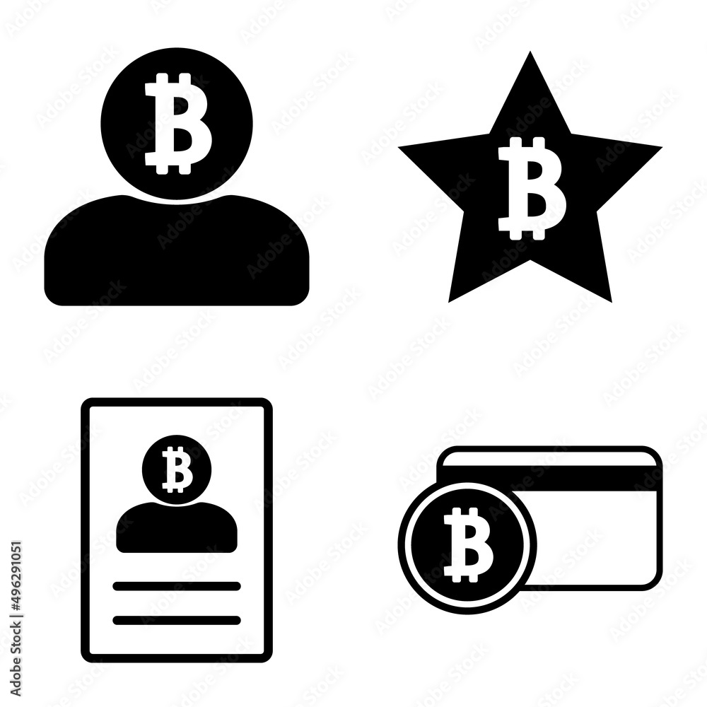 Bitcoins1-2 Flat Icon Set Isolated On White Background