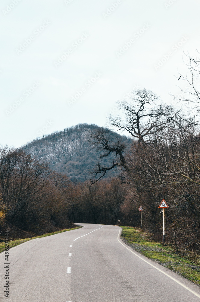 Fototapeta premium Road with mountain view