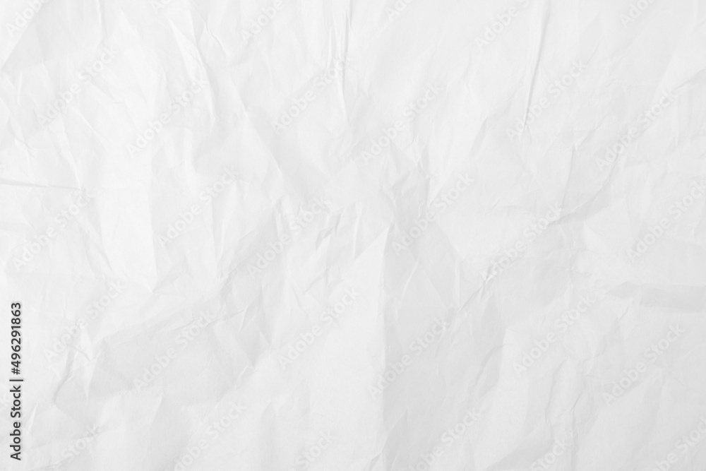 White paper crumpled wrinkled  sheet texture background