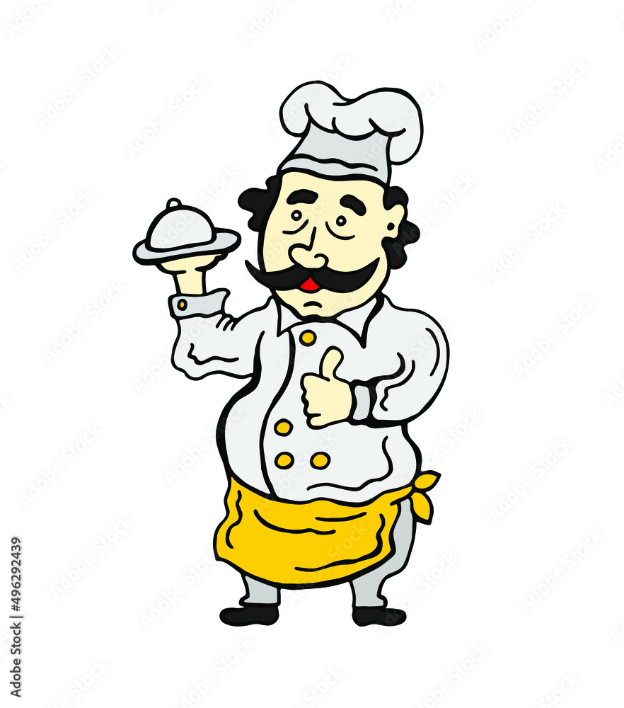 Illustration of a karekaturnongo chef isolated on white background.
Illustration of a karekaturnongo chef isolated on white background.