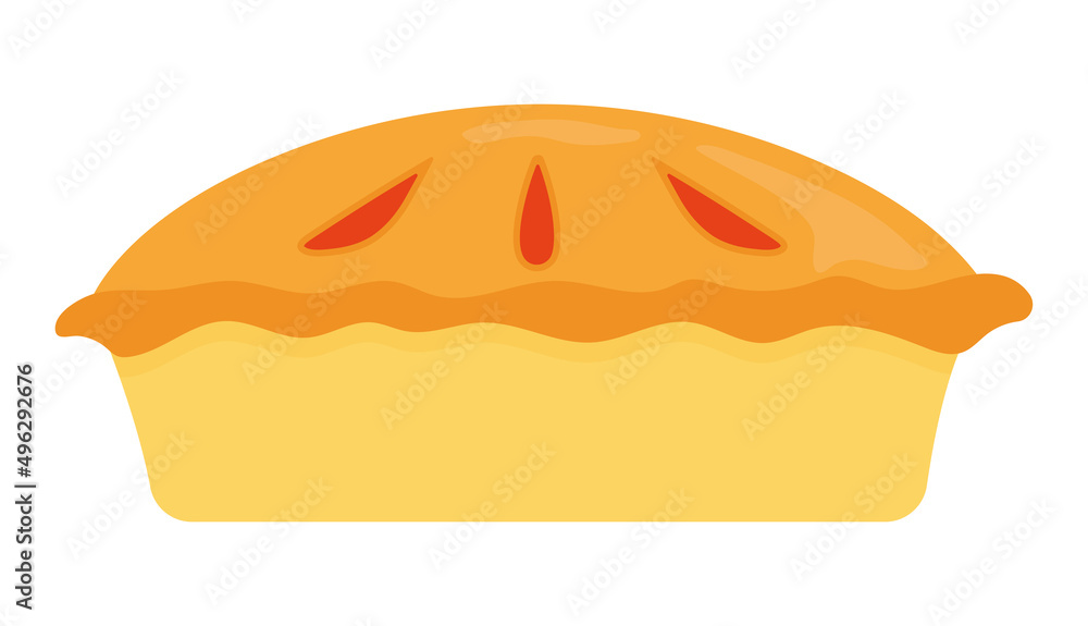 American traditional holiday pie. Vector illustration isolated on white American traditional holiday pie. Vector illustration isolated on white