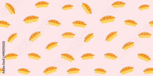 Seamless pattern with american traditional holiday pie. Vector illustration