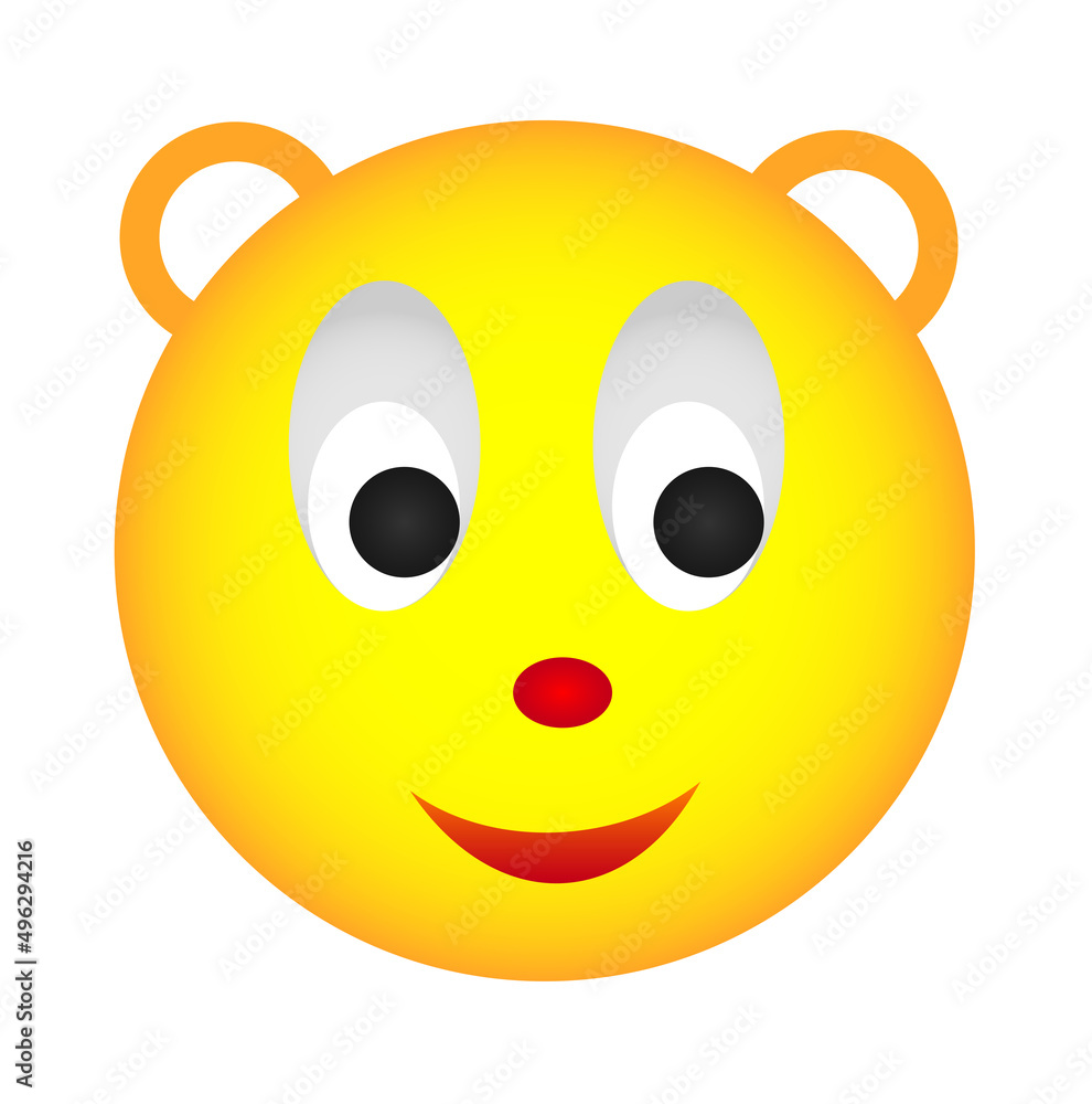 Fototapeta premium Different expression bear face emoticon vector, clipart, NFT