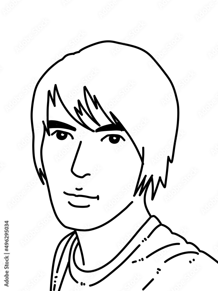black and white of cute man cartoon for coloring black and white of cute man cartoon for coloring