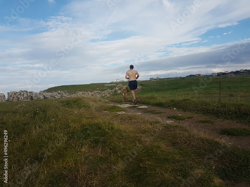Man running without t-shirt