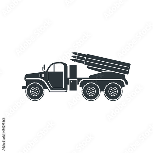 illustration of missile launcher vehicle, vector art.