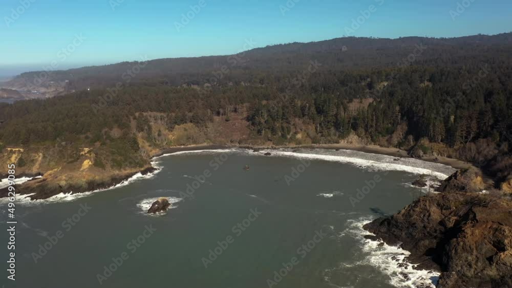 Aerial view of Trinidad State Beach and Pewetole Island, Northern California. Aerial view of Trinidad State Beach and Pewetole Island, Northern California.