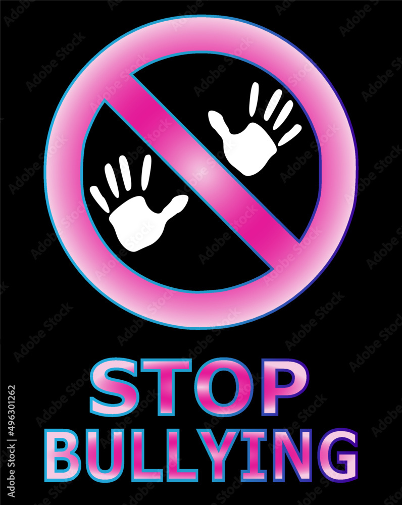 Fototapeta premium Social problems among people. Stop bullying sign.