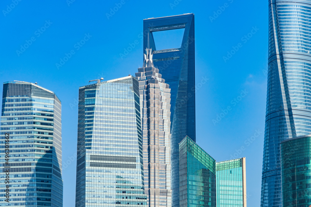 Naklejka premium financial district of shanghai, china