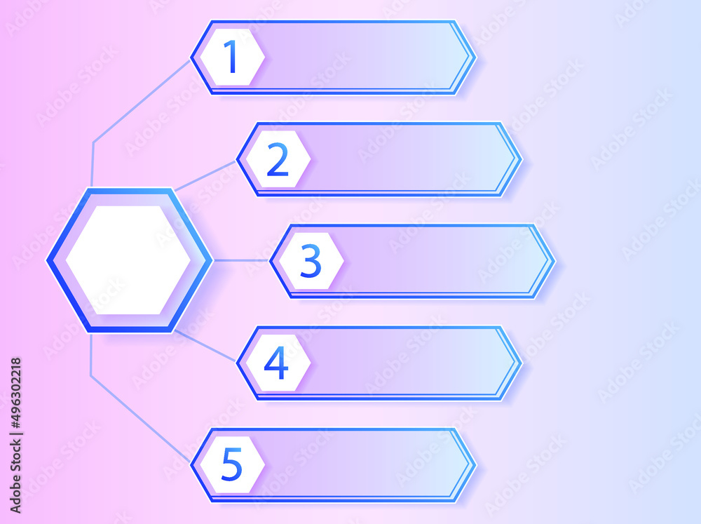 Obraz premium Infographic vector chart. Hexagonal infographics with steps and milestones. Infographic illustration with options. 