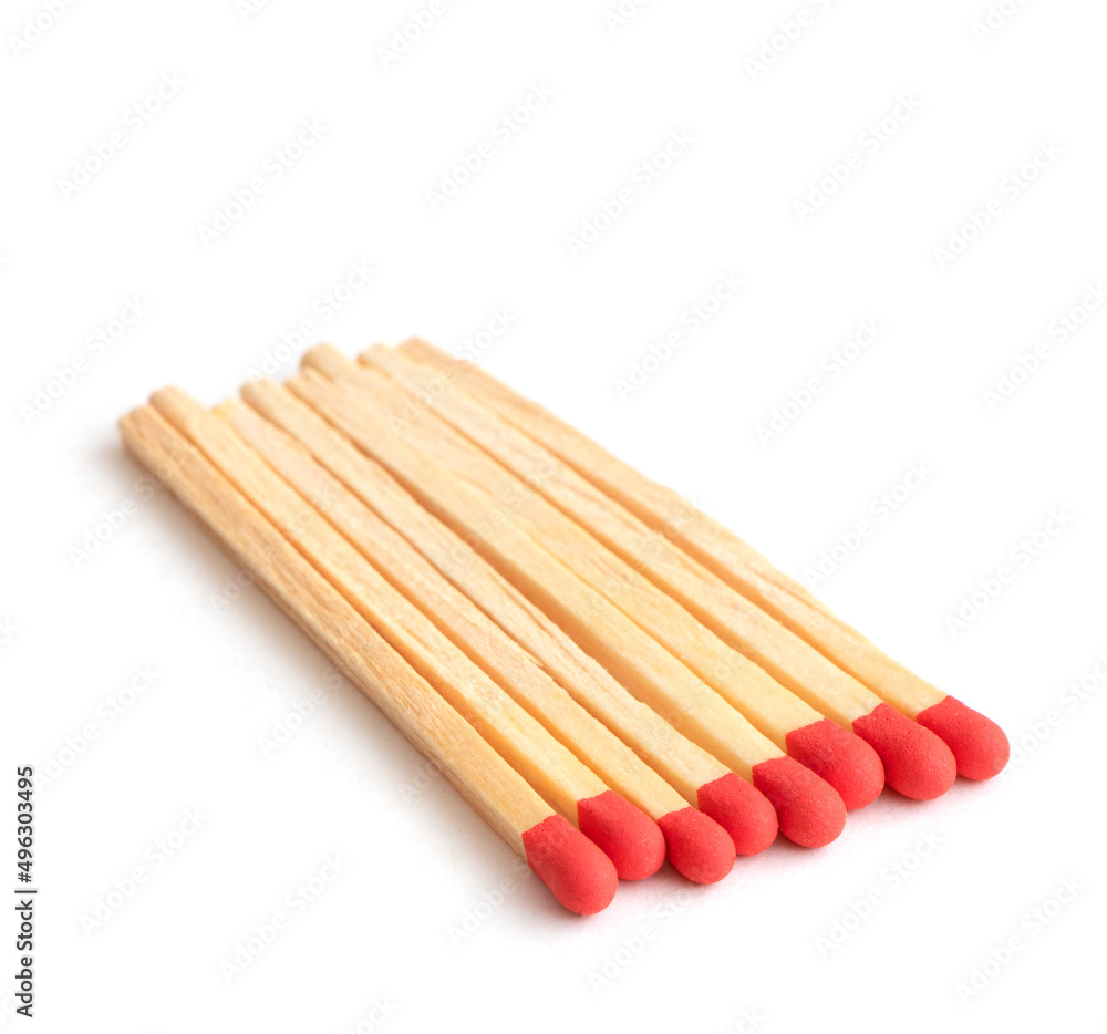 Matches isolated on a white background. Pile of matches isolated