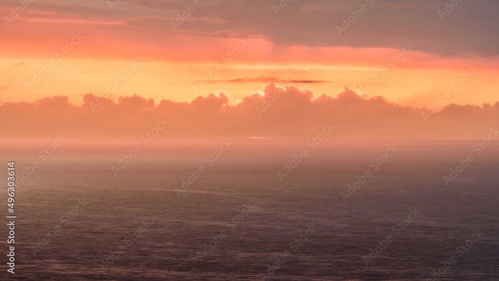 A dramatic twilight sunset over Atlantic ocean in Cape Town. A dramatic twilight sunset over Atlantic ocean in Cape Town.