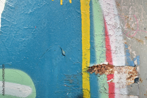 Multi-colour background - close-up of graffiti details