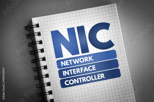 NIC - Network Interface Controller acronym on notepad, technology concept background