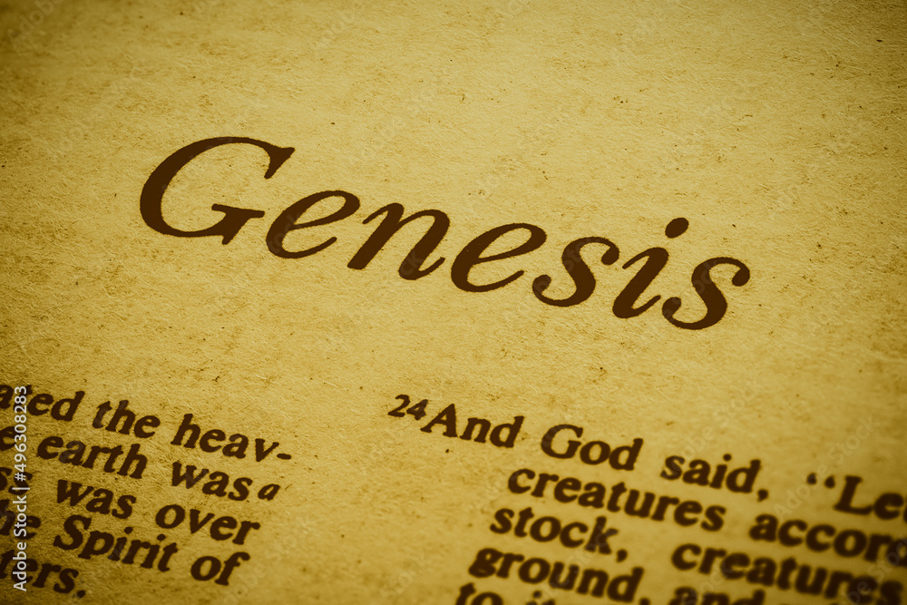 Holy Bible Genesis first page detail Holy Bible Genesis first page detail