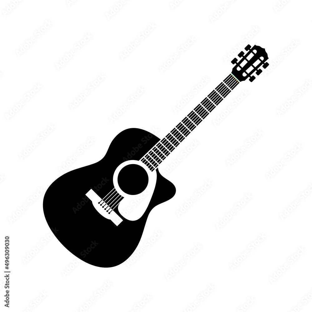 guitar logo icon design template vector