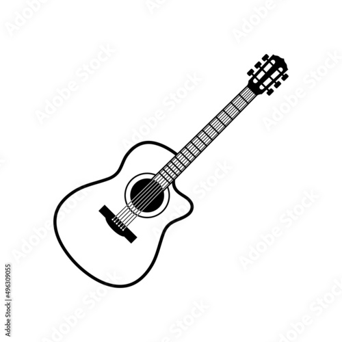 guitar logo icon design template vector