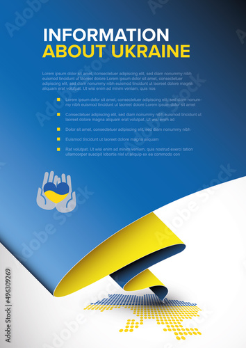 Ukraine information a4 vertical flyer poster template