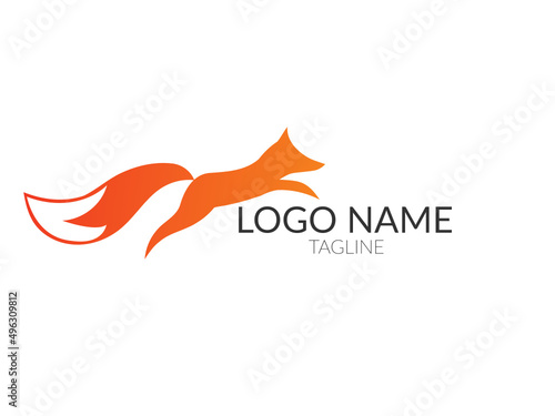 fox jumping logo. fox logo. creative fox. vector modern logo