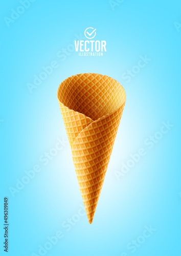 Vector realistic ice cream cone