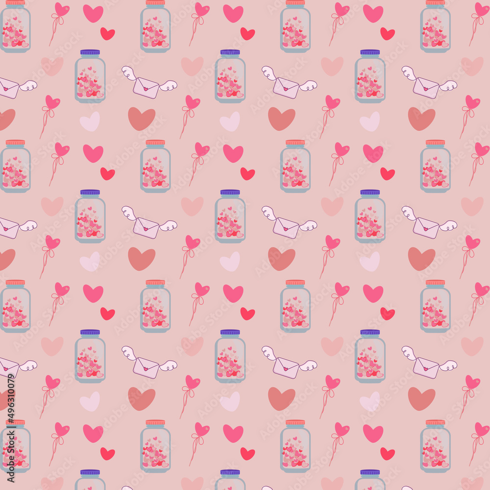pattern jar of the hearts, lollipops and hearts pattern jar of the hearts, lollipops and hearts