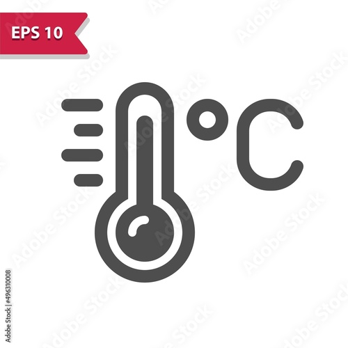 Thermometer Icon. Temperature, Weather, Celsius, Degrees