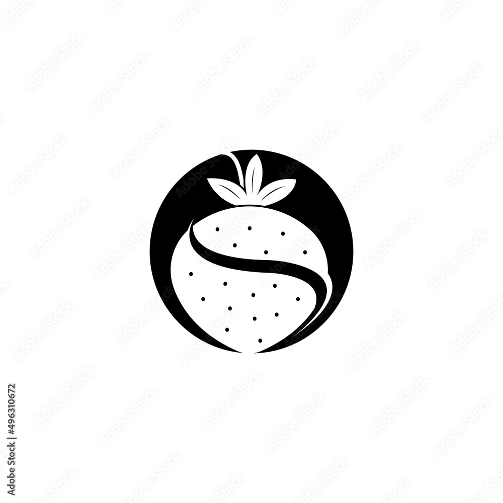 Obraz premium Strawberry logo template vector icon illustration design