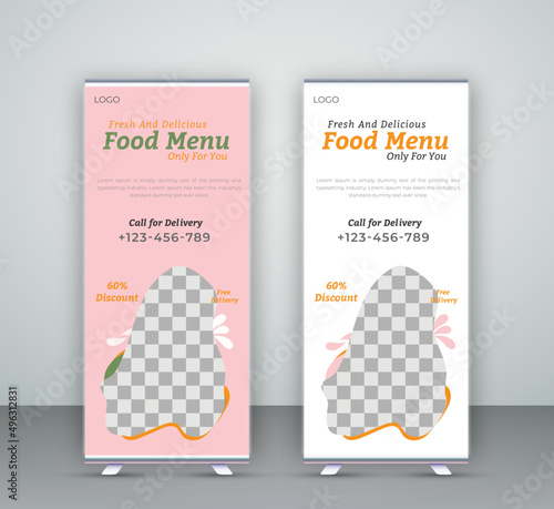 Special Restaurant Food Menu Roll Up Banner Design