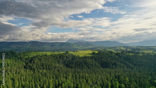 Aerial view: Carpathian mountains in western Ukraine, mountain landscape © Guys Who Shoot