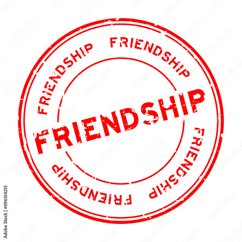 Grunge red friendship word round rubber seal stamp on white background Grunge red friendship word round rubber seal stamp on white background