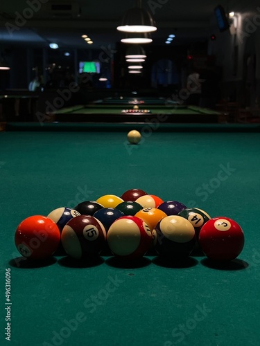 Murais de parede Mesa de Bilhar pronta para começar o jogo