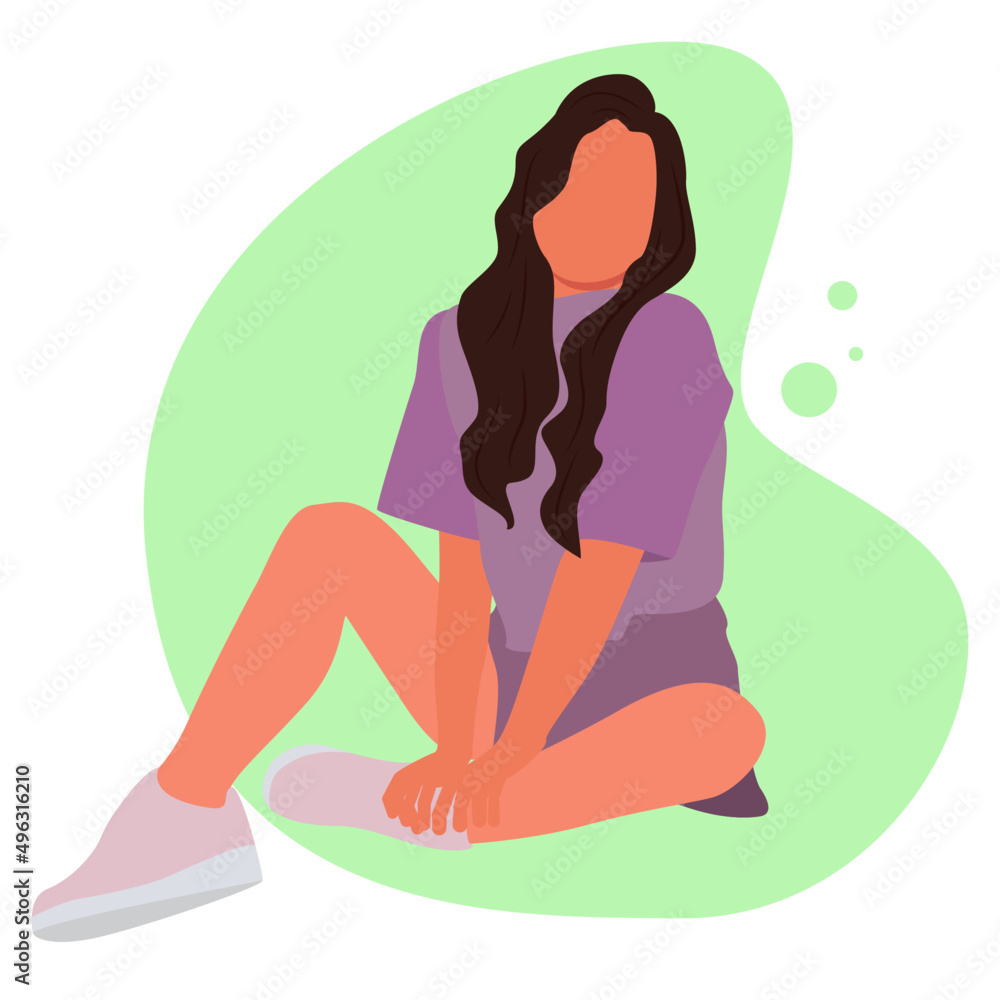 Girl. Woman. Vacation. Relax. Vector illustration. Poster, flyer, banner, postcard. Girl. Woman. Vacation. Relax. Vector illustration. Poster, flyer, banner, postcard.