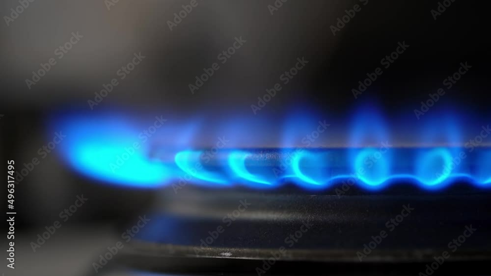 Bright and strong blue color of Blue flames from Natural Gas fire Bright and strong blue color of Blue flames from Natural Gas fire