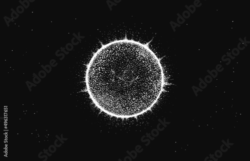 view to realistic star in space