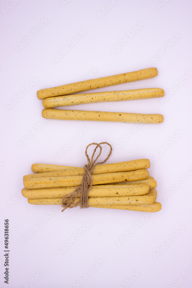 Breadsticks on light background Breadsticks on light background