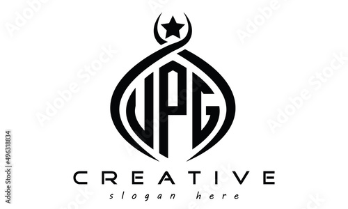 UPG three letters monogram curved oval initial logo design, geometric creative logo, vector template photo