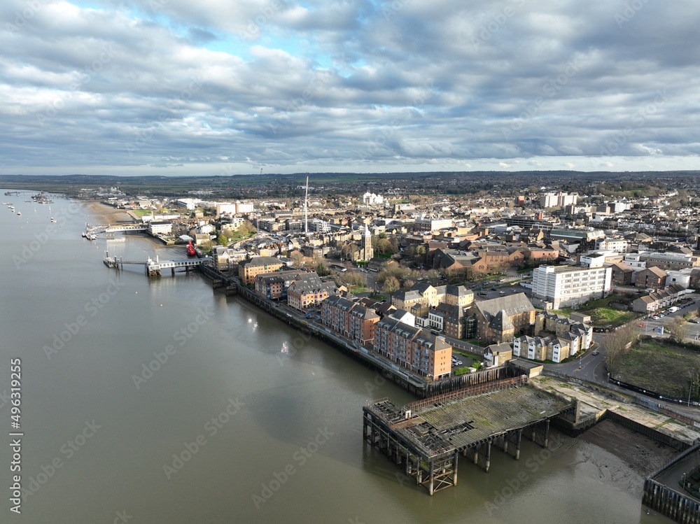 Drone shot of Gravesend Town Centre