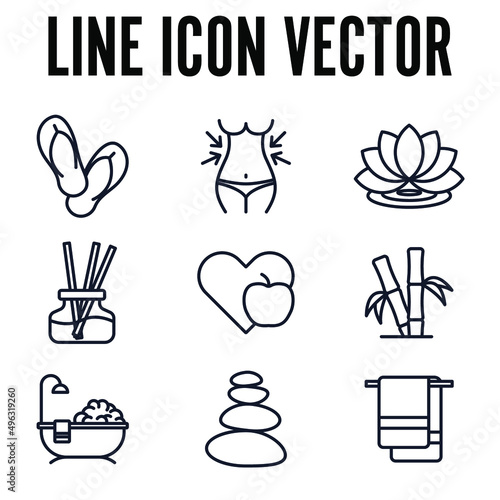Spa and Beauty set icon symbol template for graphic and web design collection logo vector illustration