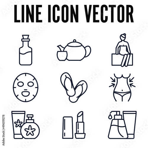 Spa and Beauty set icon symbol template for graphic and web design collection logo vector illustration
