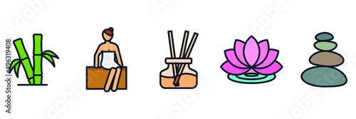Spa and Beauty set icon symbol template for graphic and web design collection logo vector illustration