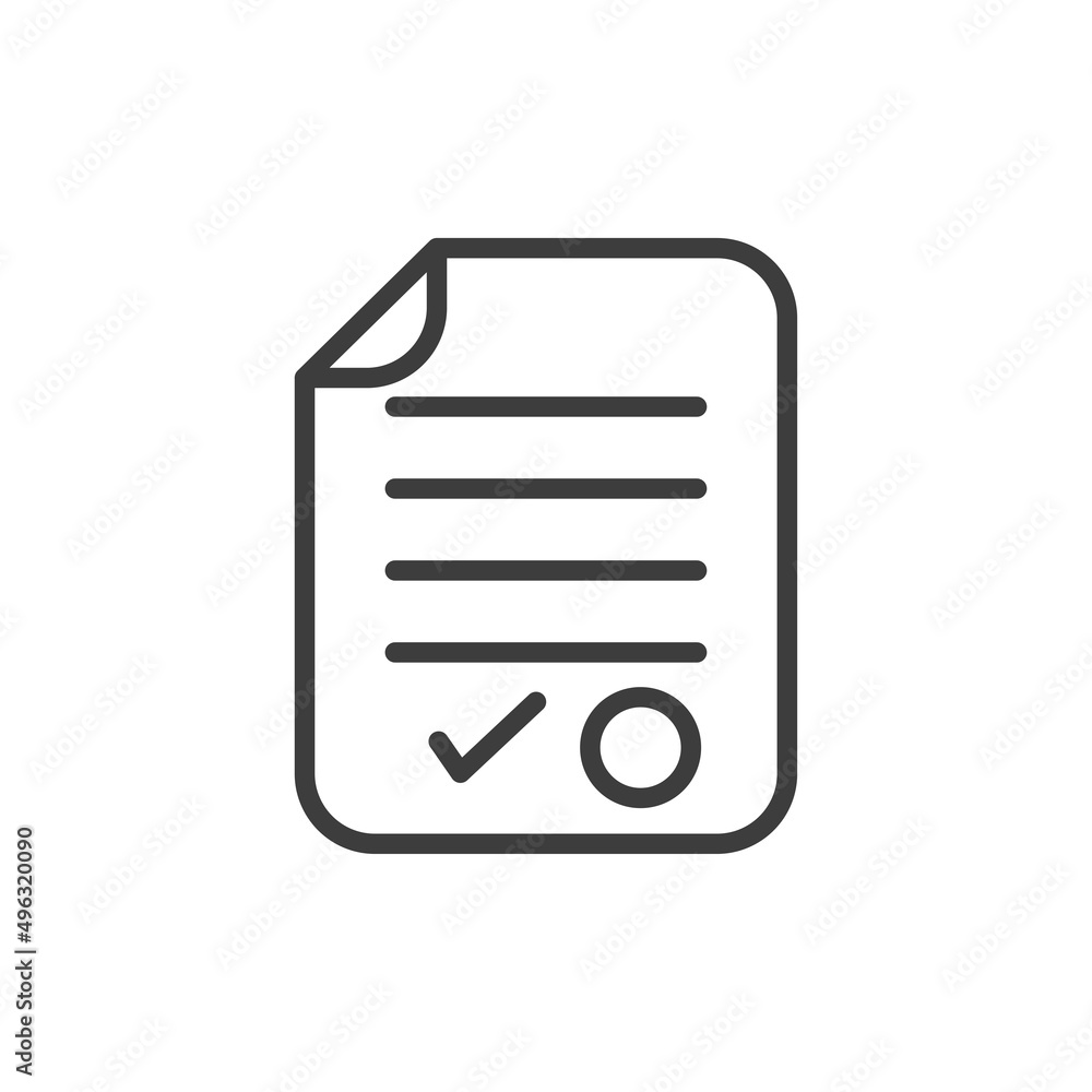 Document outline icon. Vector line illustration for graphic UX, UI design, mobile app. Document outline icon. Vector line illustration for graphic UX, UI design, mobile app.