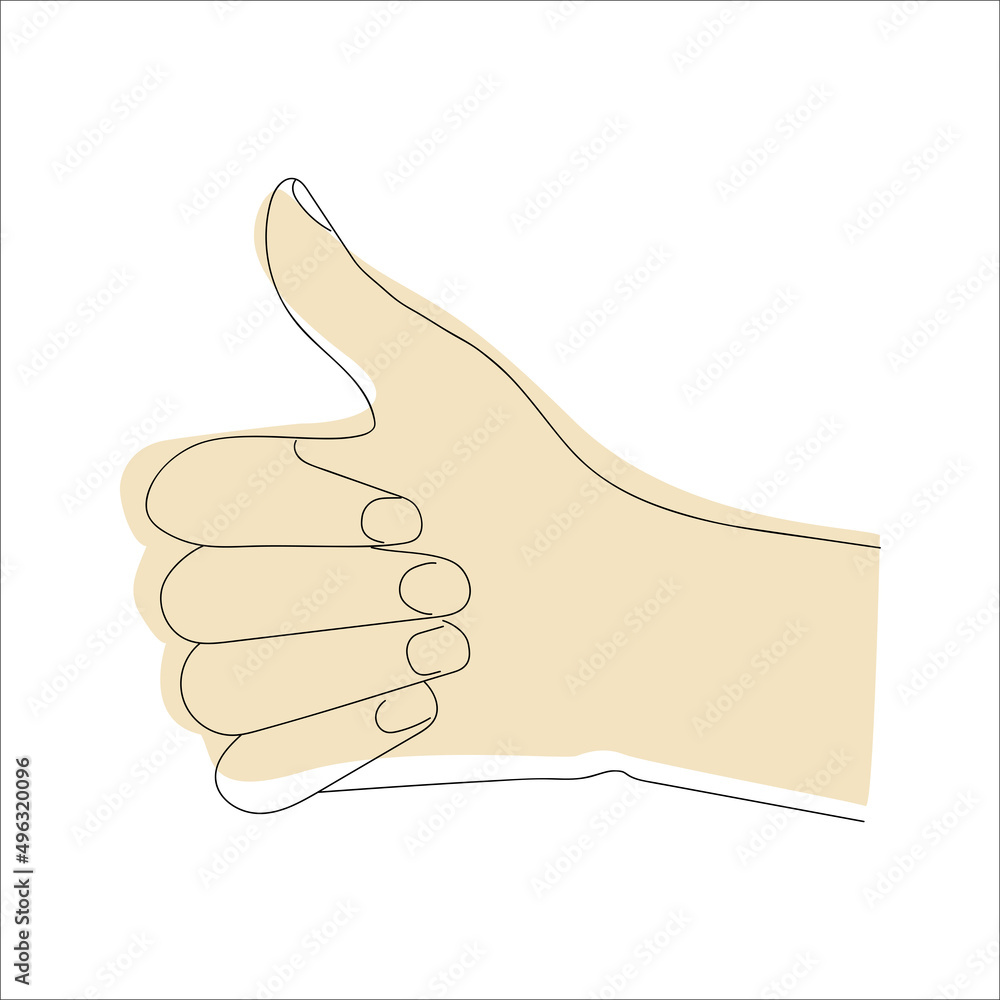 Human hand with a raised finger. The signal is good Human hand with a raised finger. The signal is good