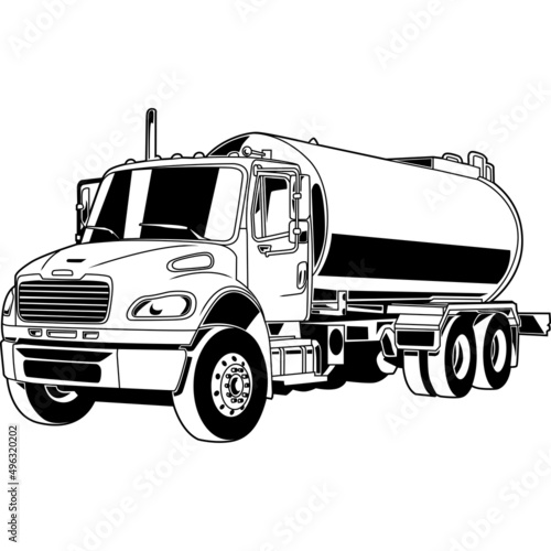 Tanker Truck Detailed Vector Clipart