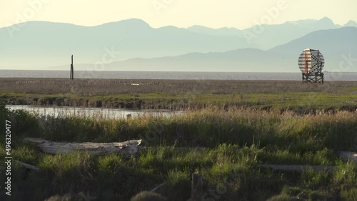 West Dyke Radar Reflector Richmond BC 4K UHD.. A radar reflector off the West Dyke Trail in Richmond, British Columbia, Canada. 4K, UHD.
 photo