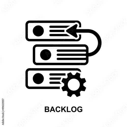 Backlog icon isolated on white background vector illustration. photo